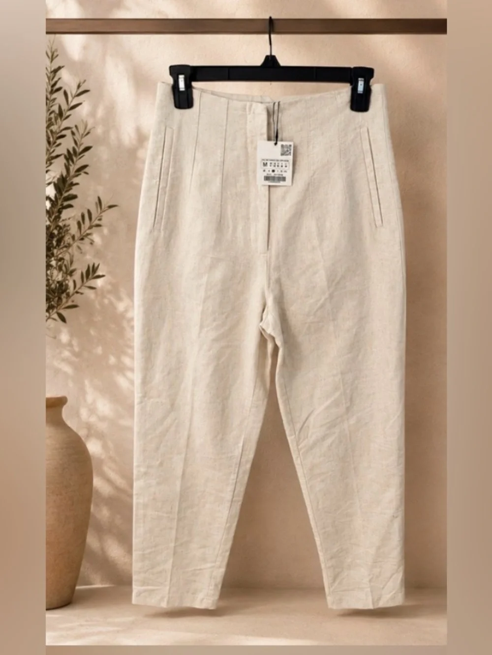 NEW ZARA RUSTIC HIGH-WAIST TROUSERS SIZE M  🚨NO DISCOUNT